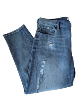 Gap Best Girlfriend Slim Straight Jeans Holden Repair Distressed Blue Size 12/31